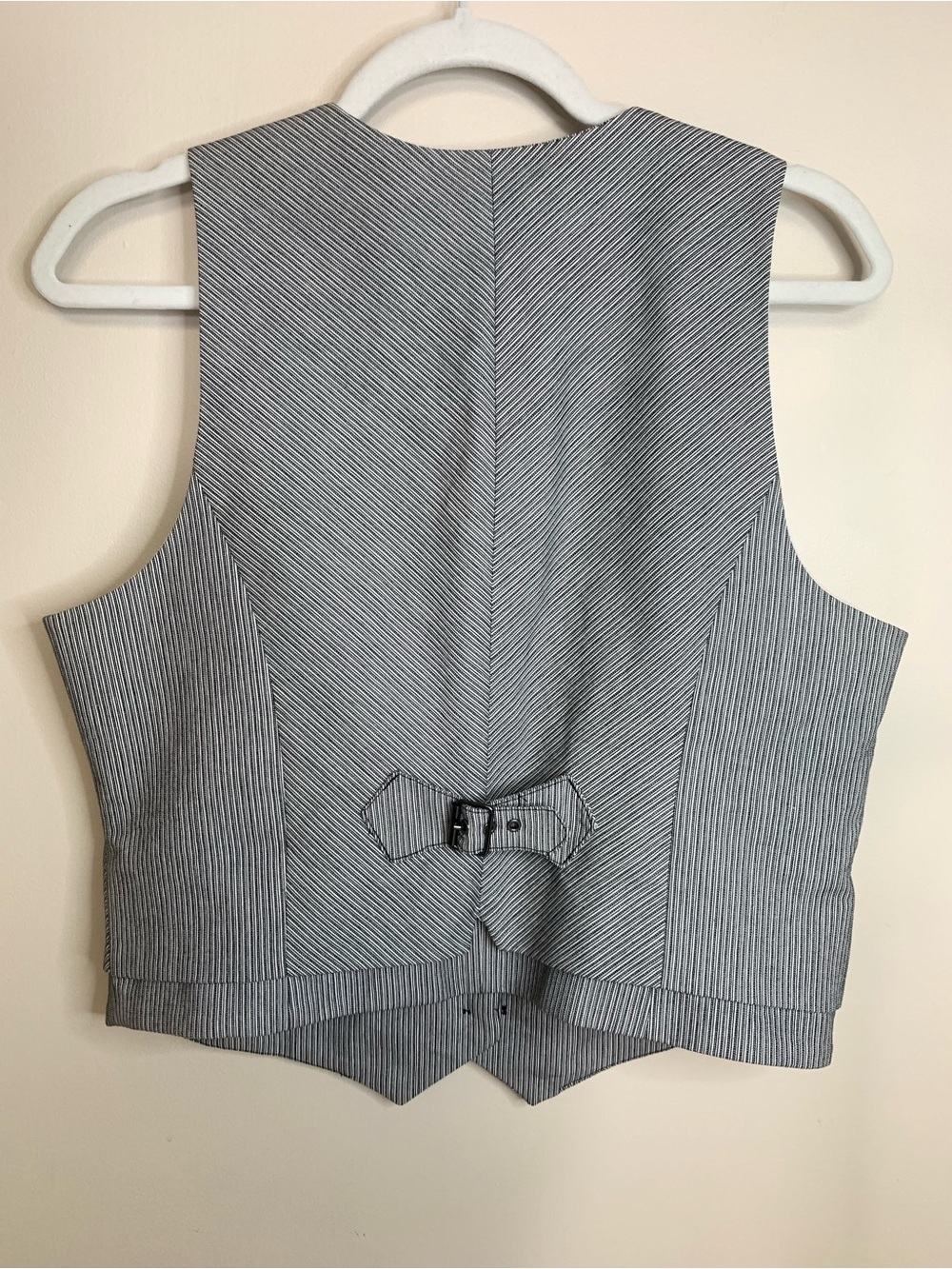 le château Y2K Pinstripe Gray Double-Breasted Vest L - Picture 2 of 13